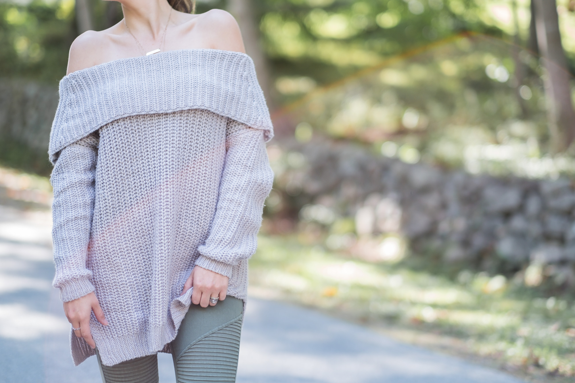 Wild Rosebuds| off the shoulder knit sweater from Vici Collection