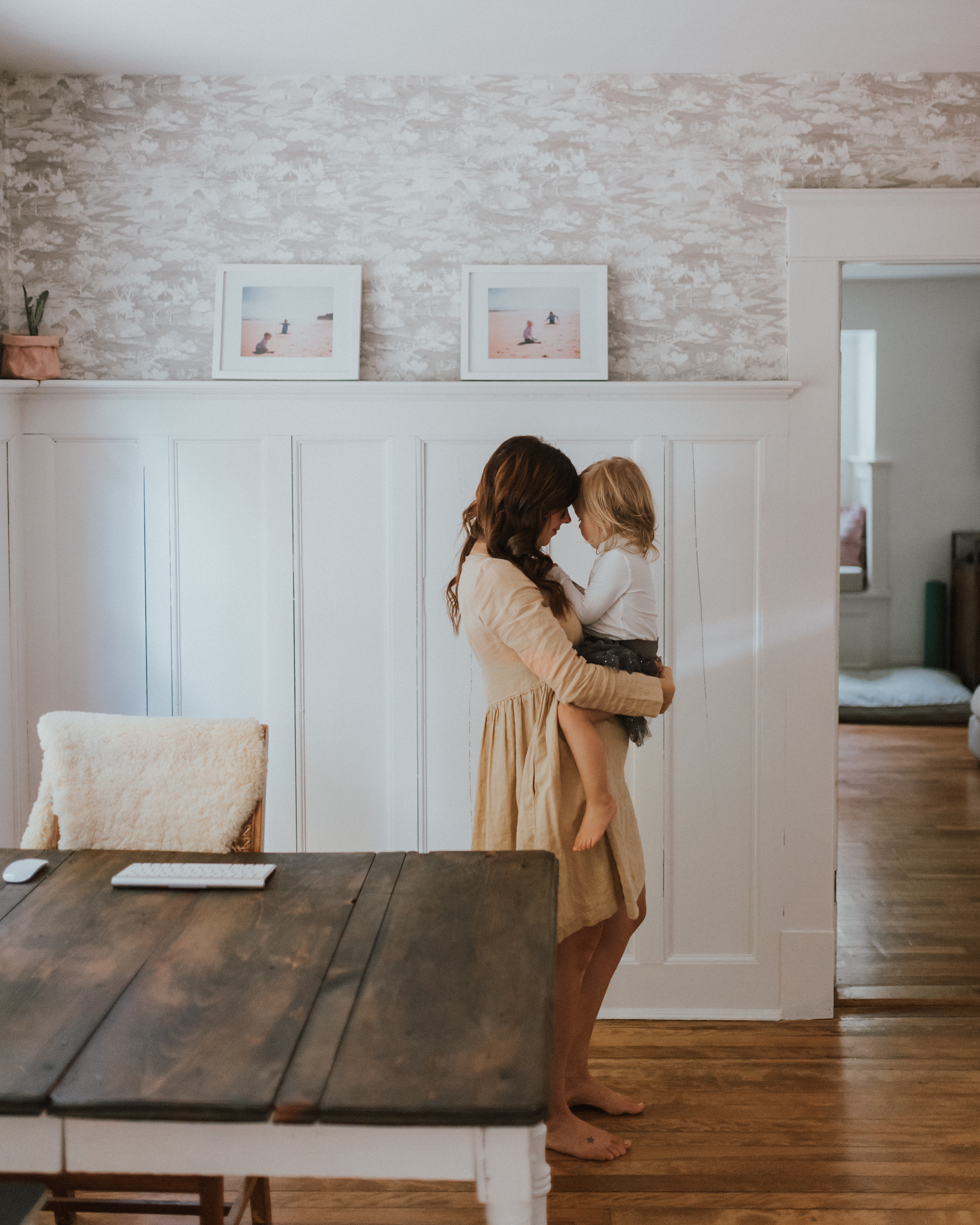 The Wild Decoelis | Paint and Wallpaper: Our Budget-Friendly Way to Make Over a Home With Home Depot | Joanna Gaines grey farmhouse wallpaper