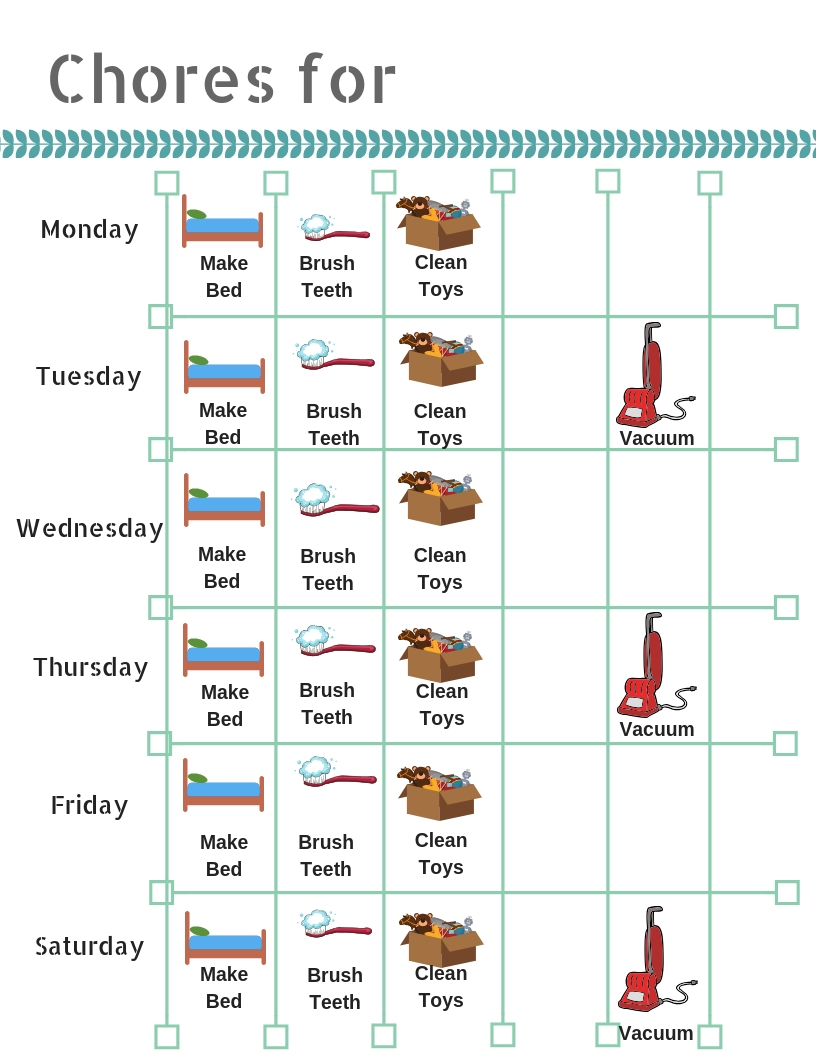 The Wild Decoelis | Chore Chart