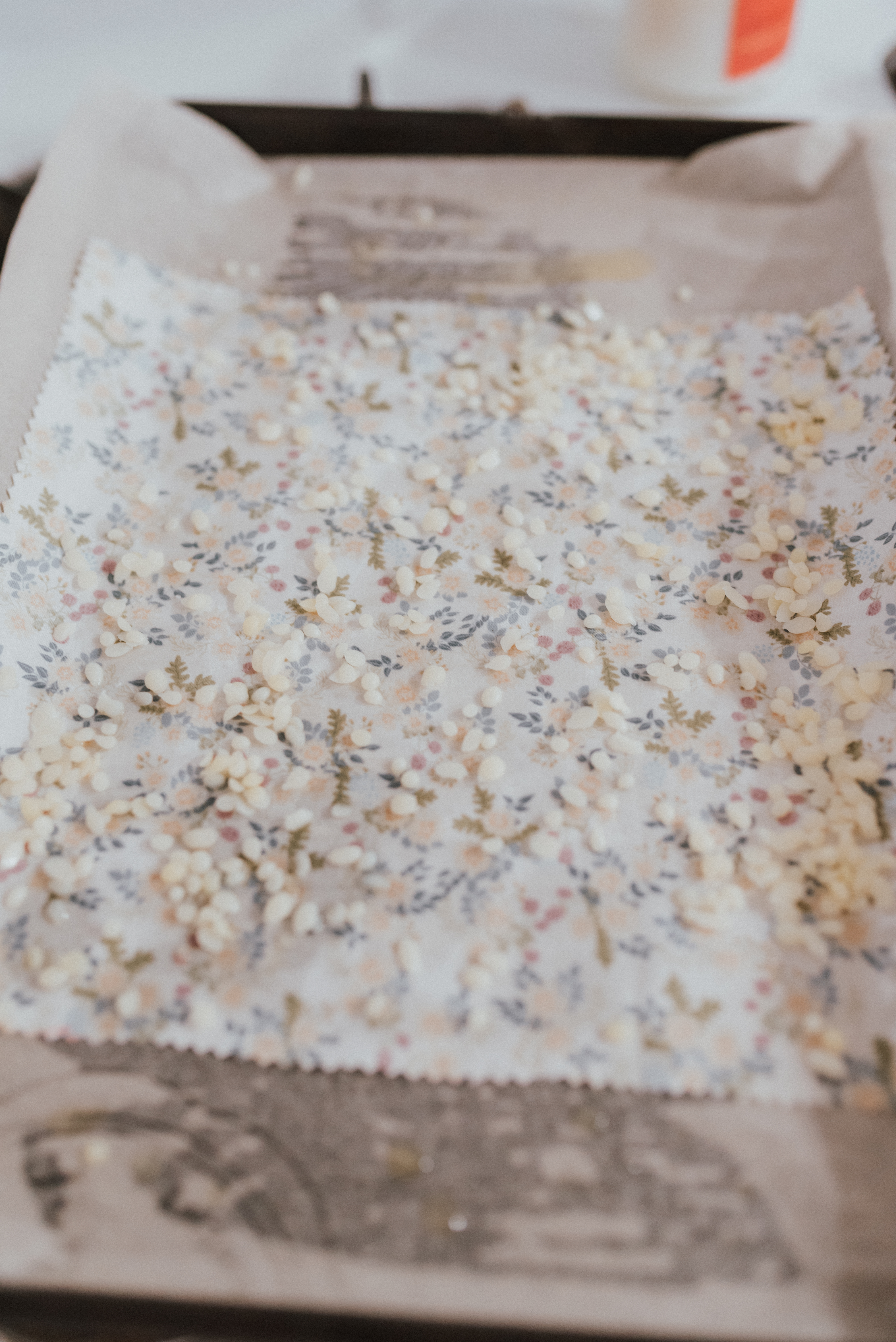 The Wild Decoelis | How To Make Beeswax Wraps| DIY  spread beeswax pellets evenly