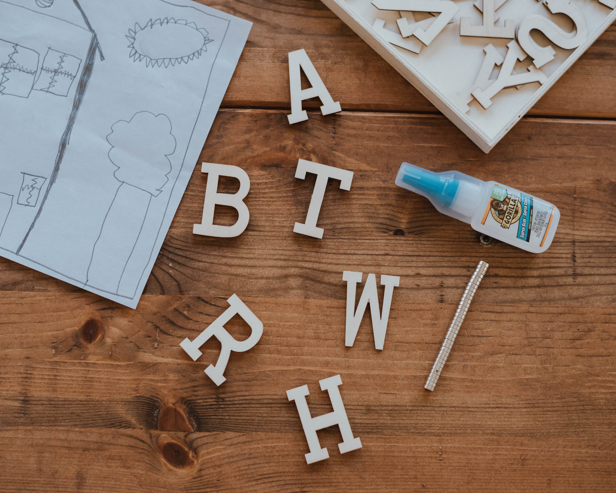 Wooden Letter Alphabet Magnets