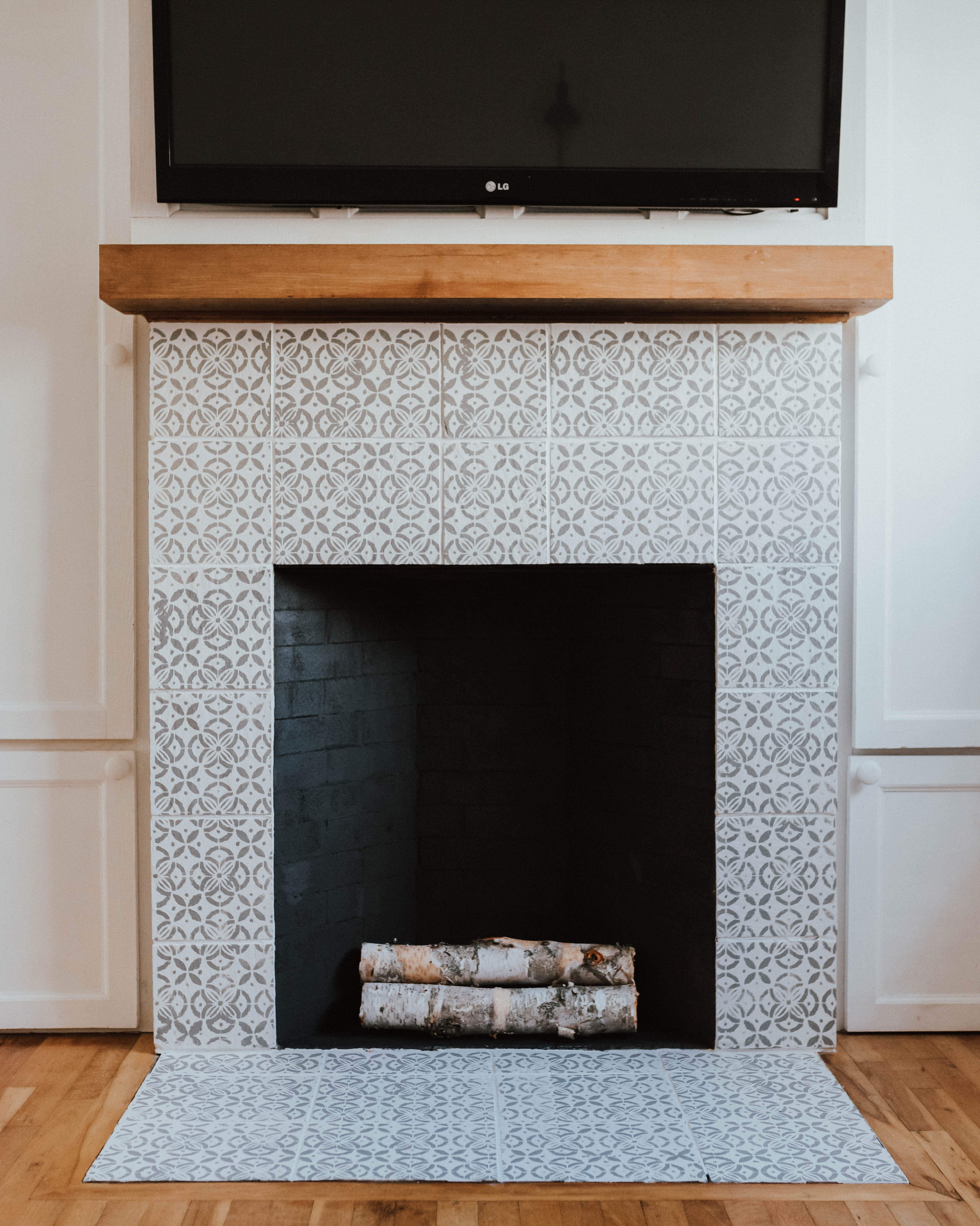 My $100 Fireplace Makeover with Behr Paint | The Wild Decoelis | after using Behr paint