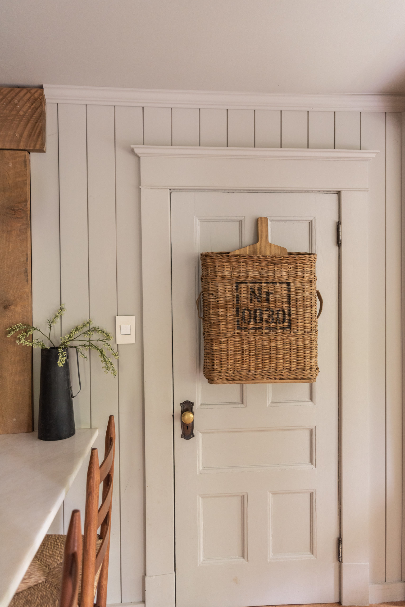 The Wild Decoelis | How To Antique| artillery basket hung on door to hole Cutting Boards